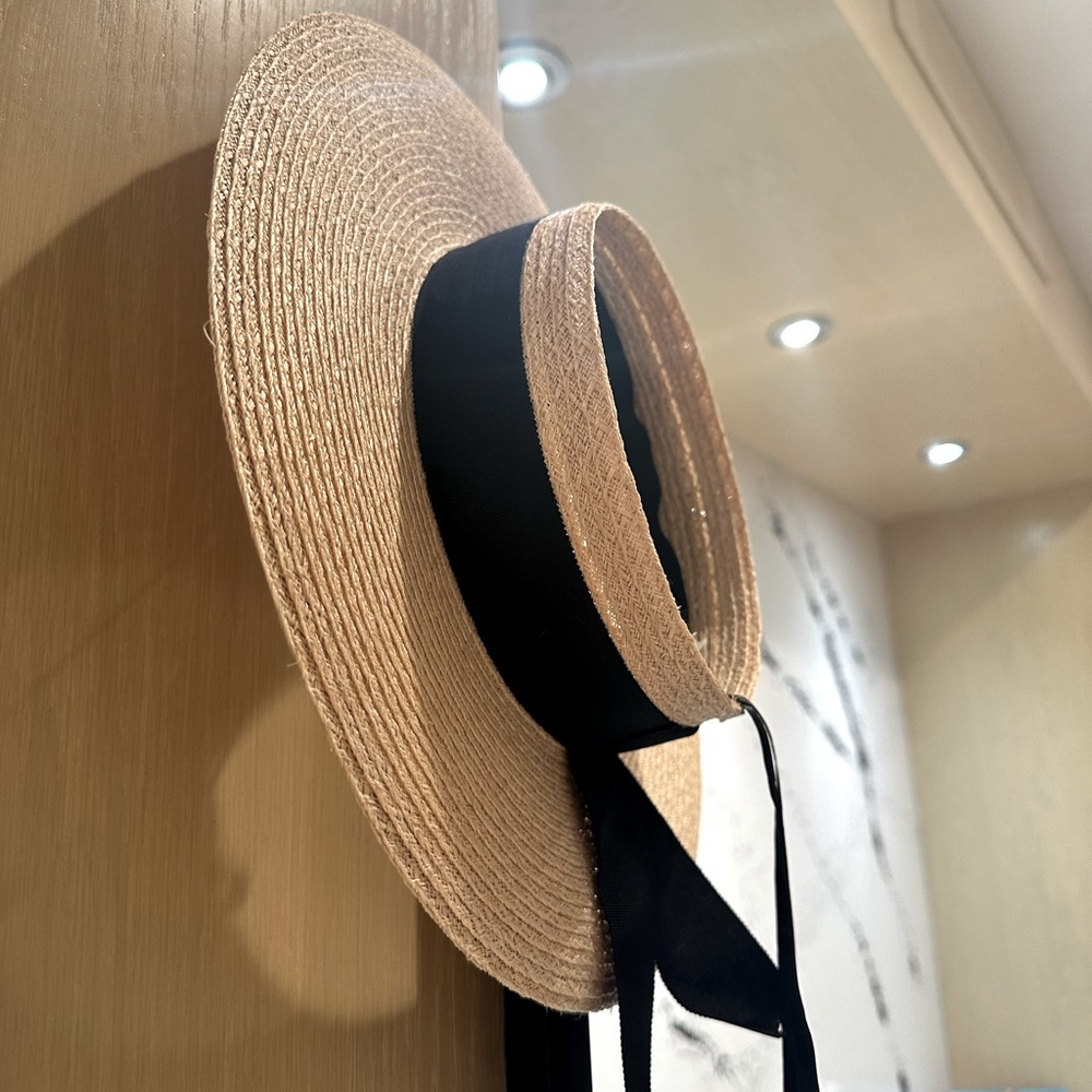 Eugenia Kim hat new no tags: Lettie grosgrain trimmed hemp blend visor - Picture 7 of 14